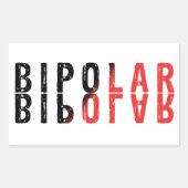 Bipolare Textgestaltung Rechteckiger Aufkleber (Vorderseite)