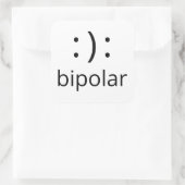 bipolares Symbol Quadratischer Aufkleber (Tasche)