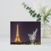 Bir-Hakeim bei der Nachtbrücke - Paris, Frankreich Postkarte (Stehend Vorderseite)