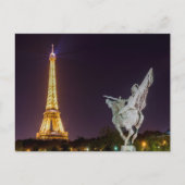 Bir-Hakeim bei der Nachtbrücke - Paris, Frankreich Postkarte (Vorderseite)