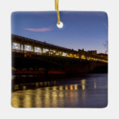 Bir-Hakeim-Brücke bei Morgendämmerung im Winter -  Keramikornament (Vorderseite)