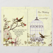 Bircage-Hochzeitsprogramm für Gelbschwanzvögel (Vorne/Hinten)