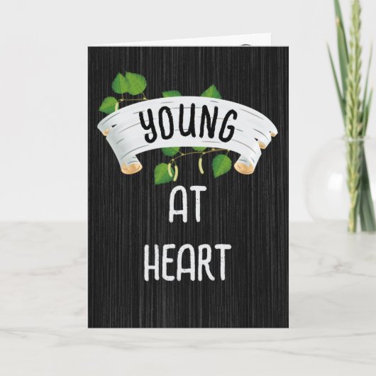 Birch Banner und Ivy Birthday Spaß Karte (Vorderseite)