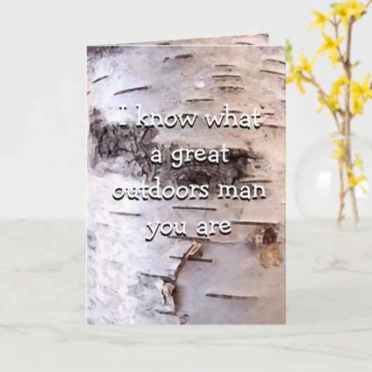 Birch Bark Birthday Humork Karte (Gelbe Blume)