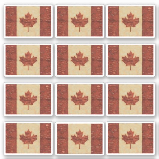 Birch Bark Canadian Flag Sticker (Vorderseite)