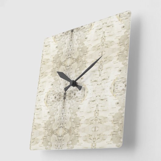 Birch Bark Clock Quadratische Wanduhr (Winkel)