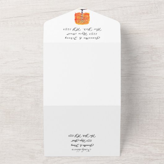 Birch Bark Fall Country Rustic Wood Blätter All In One Einladung (Außenbereich)