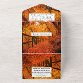 Birch Bark Fall Country Rustic Wood Blätter All In One Einladung (Außenbereich)