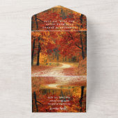 Birch Bark Fall Country Rustic Wood Blätter All In One Einladung (Außenbereich)