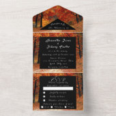 Birch Bark Fall Land Rustikale Holz Blätter alles  All In One Einladung (Innen Boden)