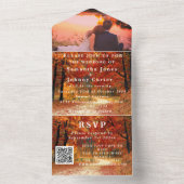 Birch Bark Fall Land Rustikales Foto Blätter All In One Einladung (Innen Boden)