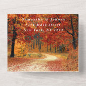 Birch Bark Fall Land Rustikales Foto Blätter All In One Einladung (Rückseite)