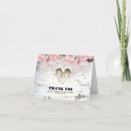 Birch Bark Herz Rustic Country Wedding Vielen Dank Dankeskarte