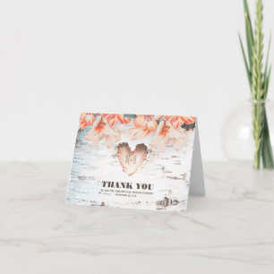 Birch Bark Herz Rustic Country Wedding Vielen Dank Dankeskarte