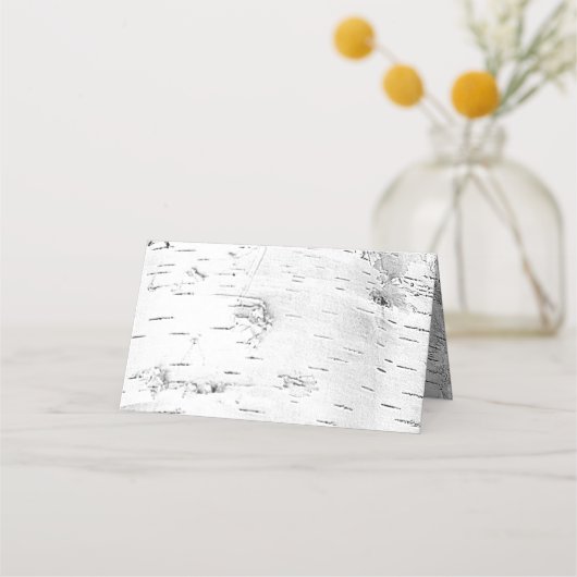 Birch Bark Initialen in herzen geteerten Platzkart Platzkarte (Rückseite)