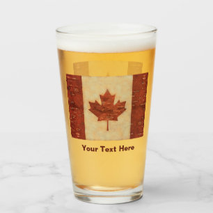 Birch Bark Kanadische Flagge Glas
