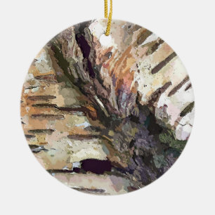 BIRCH BARK KERAMIK ORNAMENT