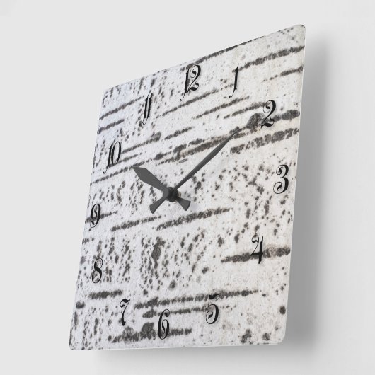 Birch bark pattern quadratische wanduhr (Winkel)