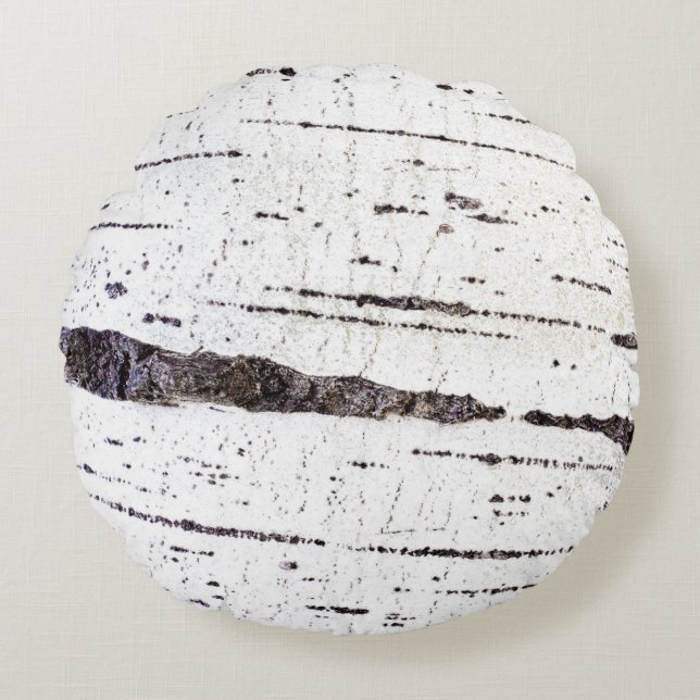 Birch bark pattern rundes kissen (Vorderseite)