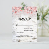 Birch Bark Rustic Country Wedding RSVP Cards Karte (Stehend Vorderseite)