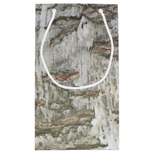 Birch Bark Rustic Kleine Geschenktüte (Rückseite)