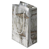 Birch Bark Rustic Kleine Geschenktüte (Vorderseite Schrägansicht)
