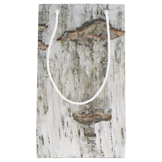 Birch Bark Rustic Kleine Geschenktüte (Vorderseite)