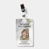 Birch Bark Rustic Nature Custom Ausweis (Vorderseite mit Clip)