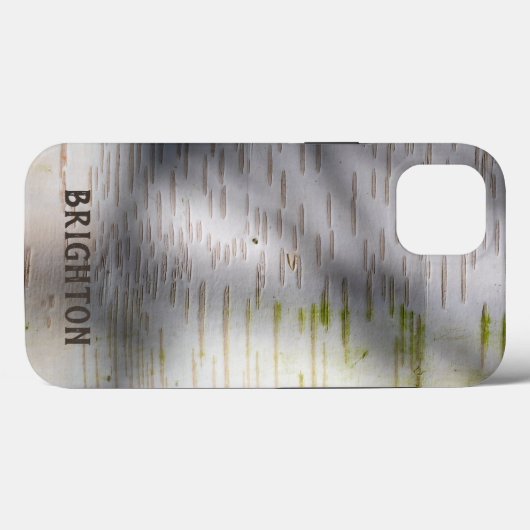 Birch Bark Rustic Nature Individuelle Name Case-Mate iPhone Hülle (Rückseite (Horizontal))