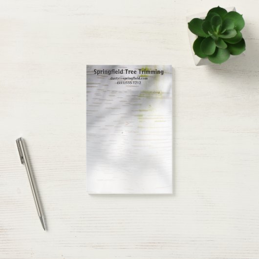 Birch Bark Rustic Nature Individuelle Name Post-it Klebezettel (Büro)