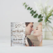 Birch Bark Rustic Tree Wedding Save the Date Cards Ankündigungspostkarte (Stehend Vorderseite)