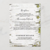 Birch Bark Rustic Wedding Information Guest Begleitkarte (Vorderseite)
