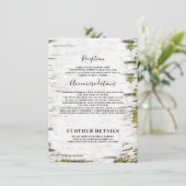 Birch Bark Rustic Wedding Information Guest Begleitkarte (Stehend Vorderseite)