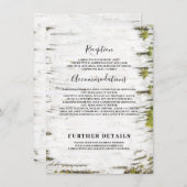 Birch Bark Rustic Wedding Information Guest Begleitkarte (Vorne/Hinten)