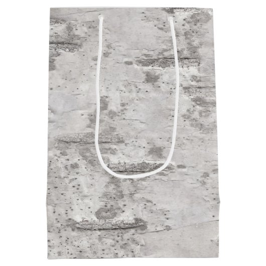 Birch Bark Texture Geburtstag Mittlere Geschenktüte (Rückseite)