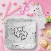 Birch Bark Tree Hörinitials Pappteller (Party)