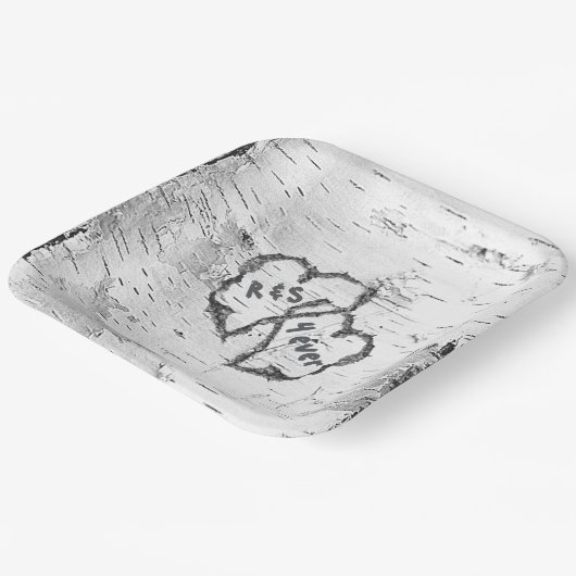 Birch Bark Tree Hörinitials Pappteller (Gewinkelt)