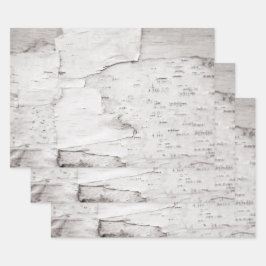 Birch Bark Tree Weiße Landwälder Geschenkpapier Set