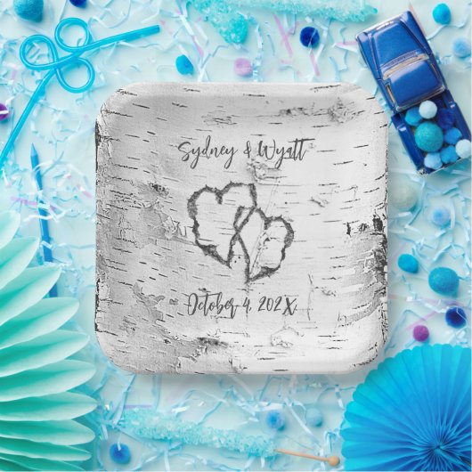 Birch Bark Wedding Hearts Paper Teller (Party)
