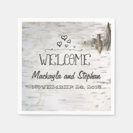 Birch Bark Wedding Serviette