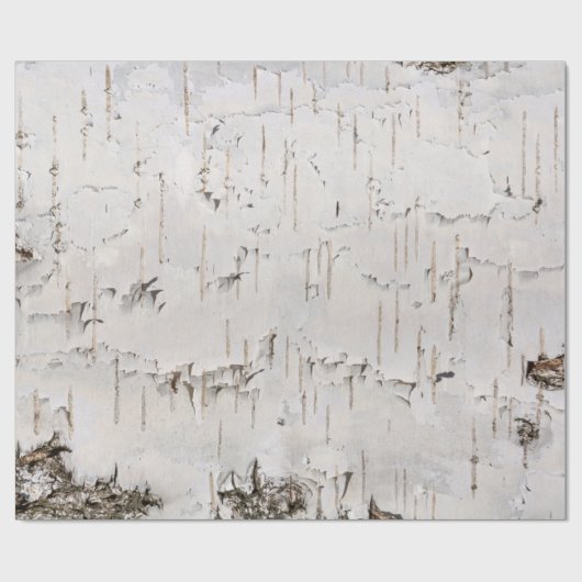Birch Bark White Rustic Holiday Geschenk Geschenkpapier (Flach)