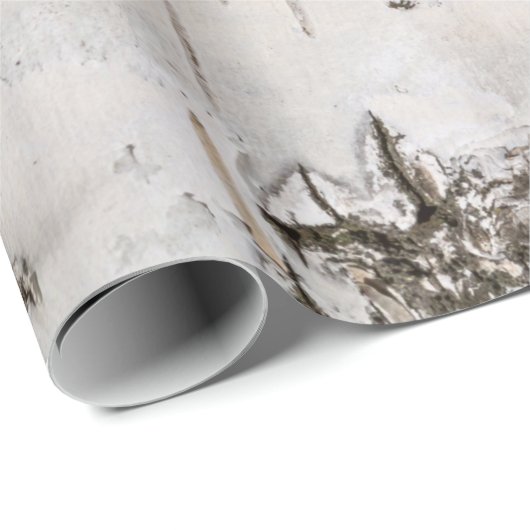 Birch Bark White Rustic Holiday Geschenk Geschenkpapier (Rolleneckpunkt)