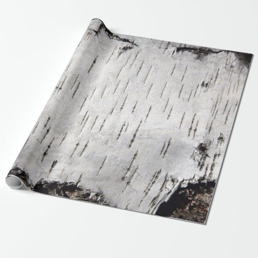 Birch Bark White Rustic Holiday Geschenk Geschenkpapier (Ungerollt)