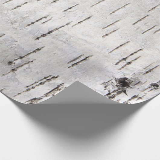 Birch Bark White Rustic Holiday Geschenk Geschenkpapier (Ecke)