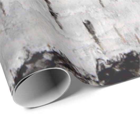 Birch Bark White Rustic Holiday Geschenk Geschenkpapier (Rolleneckpunkt)