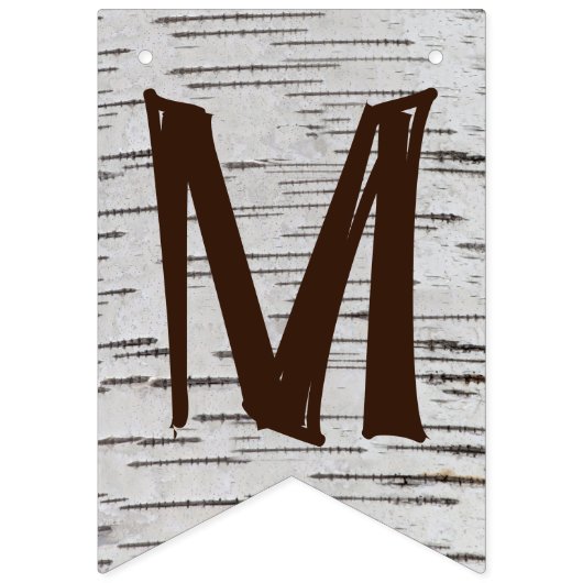 Birch-Baum-Herz Initialen rustikale Hochzeitsbanne Wimpelkette (Zweite Fahne)