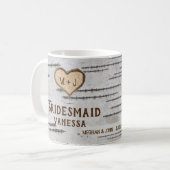 Birch Baum rustikale Hochzeit Bridesmaid Gefallen Kaffeetasse (Vorderseite Links)