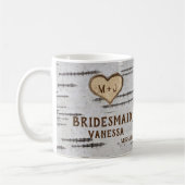 Birch Baum rustikale Hochzeit Bridesmaid Gefallen Kaffeetasse (Links)