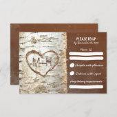 Birch-Baum rustikale Hochzeitskarten RSVP (Vorne/Hinten)