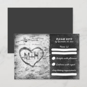 Birch-Baum rustikale Hochzeitskarten RSVP Karte (Vorne/Hinten)